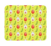 Tappetino per Mouse Happy Easter Egg Bunny Tappetini Mouse Base Antiscivolo in Gomma Lavabile Mousepad Forma Rettangolare, per Computer, Laptop, Ufficio, 25x30cm