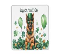 Tappetino Per Mouse, Happy St. Patrick'S Day Shepherd German Dog Puppy Dog Tappeto Mouse Lavabile Gaming Mousepad Personalizzato Tampone Per Mouse Per Gamers Gaming 25X30Cm