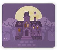 Tappetino per Mouse Haunted Mansion On Scary House At Full Moon Night Tappetino Mouse Confortevole Mousepad Forma Rettangolare, per Gaming Mouse, Scrivania, Laptop, 25x30cm