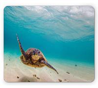 Tappetino per Mouse Hawaiian Underwater Scuba Diving Sea Turtle Nature Animal Swimming Wildlife Theme Tappetino Mouse Confortevole Mousepad Forma Rettangolare, per Laptop, 25x30cm