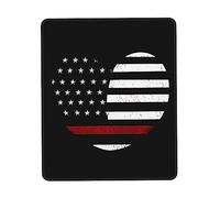 Tappetino per Mouse Heart Red Line Flag Tappetino Mouse Portatile Impermeabile Mousepad Forma Rettangolare, per Computer, Ufficio, Casa, 25x30cm