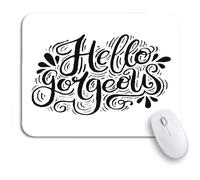 Tappetino Per Mouse Hello Gorgeous Romantic Lettering Elegant Vintage Love Tappetino Mouse Gaming Portatile Base Antiscivolo In Gomma Tappetino Mouse Piccolo, Per Casa, Gioco, 25 x 30cm