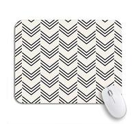 Tappetino per Mouse Herringbone Modern Zigzag Geometric Triple Pattern Fine Shape Tappetino Mouse Gaming Impermeabile Facile da Pulire Tappetino Mouse, per Ufficio, Gioco, 25 x 30cm