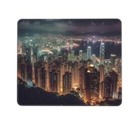 Tappetino per mouse Hong Kong, 20,1 x 24,1 cm, tappetino per mouse personalizzabile, tappetino per mouse da gioco, impermeabile, lavabile, base in gomma antiscivolo, tappetino per mouse per ufficio e