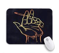 Tappetino Per Mouse Human Hand Holding Burning Smoking Cigarette Addiction Drug Consumption Sottomano Antipolvere Base Antiscivolo In Gomma Tappetino Mouse, Per Laptop, Computer, 25 x 30cm