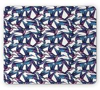 Tappetino per Mouse Hummingbird Repeating Pattern of Flying Exotic Birds Tropic Island Setting Vacation Time Tappetino Mouse Antipolvere Mousepad Forma Rettangolare, per Casa, Ufficio, 25x30cm