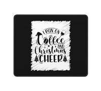 Tappetino per Mouse I Run On Coffee And Christmas Cheer Mouse Pad Lavabile Tappetino per Mouse da Gioco con Base in Gomma Antiscivolo Desk Mat per Ufficio Gaming Laptop 25X30Cm