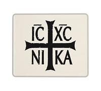 Tappetino per Mouse IC XC Nika Christogram Orthodox Eastern Christianity Tappetino per Il Mouse Antiscivolo Antipolvere Sottomano, per Computer, Ufficio, Scrivania, 25x30cm