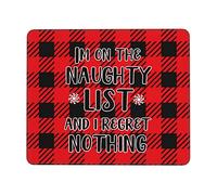Tappetino per Mouse I'm On The Naughty List Funny Christmas Tappetino Mouse Gaming Impermeabile Confortevole Mousepad Forma Rettangolare, per Casa, Laptop, Gaming Mouse, 25x30cm