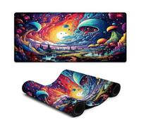 Tappetino per mouse impermeabile Immagina l'universo psichedelico colorato con tastiera per computer 40x90 cm con bordi cuciti e base in gomma naturale antiscivolo resistente