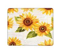 Tappetino per mouse in carta vintage con girasole retrò tappetino per mouse da gioco con bordi cuciti base in gomma antiscivolo tappetino per mouse per PC portatile 30 x 25 cm