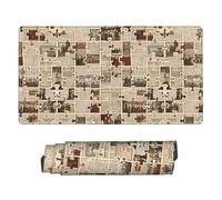 Tappetino per mouse in gomma extra large con motivo a puzzle vintage, per ufficio, giochi e casa, 15,8 x 29,5 pollici