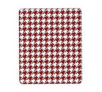 Tappetino per mouse in gomma morbida con bordo di bloccaggio, motivo pied de poule rosso, multi-dimensione, design verticale, 7,9 x 9,5 pollici