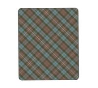 Tappetino per mouse in gomma morbida multi-dimensione con bordo di bloccaggio, design verticale, 10 x 12 pollici, motivo tartan da caccia del clan Fraser, invecchiato e ruotato.