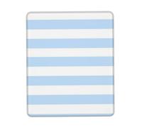 Tappetino per mouse in gomma morbida multi-formato con bordi bloccabili, design verticale, moderno, strisce bianche e azzurre, 7,9 x 9,5 pollici
