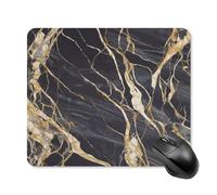Tappetino per mouse in marmo con base in gomma antiscivolo, tappetino per mouse quadrato, tappetino per mouse da scrivania, per laptop, ufficio, accessori regalo, 25 x 30 cm