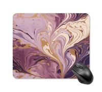 Tappetino per mouse in marmo viola e oro, con base in gomma antiscivolo, tappetino per mouse quadrato, tappetino per mouse da scrivania, per laptop, ufficio, accessori regalo, 25 x 30 cm