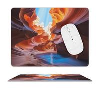Tappetino per mouse in pelle, impermeabile, con base antiscivolo, stampa Antelope Canyon, per computer portatile, ufficio, casa, gaming