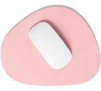 Tappetino per mouse in pelle PU, reversibile, double-face, rosa cipria e blu, antiscivolo, impermeabile, lavabile, per casa, ufficio, computer portatile