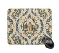 Tappetino per mouse in stile country francese, con base in gomma antiscivolo, tappetino per mouse quadrato, tappetino per mouse da scrivania, per laptop, ufficio, accessori regalo, 20 x 25 cm