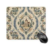 Tappetino per mouse in stile country francese, con base in gomma antiscivolo, tappetino per mouse quadrato, tappetino per mouse da scrivania, per laptop, ufficio, accessori regalo, 18 x 22 cm