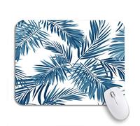 Tappetino per Mouse Indigo Blue Pattern Monstera Palm Leaves On Dark Summer Tappetino per Il Mouse Antiscivolo Portatile Tappetino Mouse Gaming, per Scrivania, Laptop, 25 x 30cm