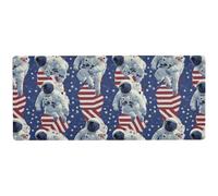 Tappetino per mouse indossabile con astronauta americano, per scrivania, 80 x 30 cm