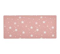 Tappetino per mouse indossabile da scrivania con stelle bianche su sfondo rosa, tappetino per mouse da viaggio indossabile per scrivania, 80 x 30 cm