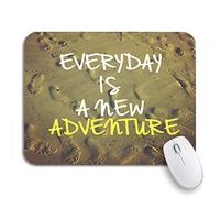 Tappetino Per Mouse Inspirational Motivation Everyday Is New Adventure On Nature Sandy Tappetino Mouse Gaming Impermeabile Antipolvere Tappetino Mouse Piccolo, Per Gioco, Scrivania, 25 x 30cm