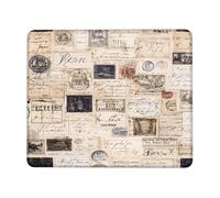 Tappetino per mouse ispirato a cartoline vintage, design con cartoline marroni anticate, stile classico retrò per casa e ufficio, superficie antiscivolo, tappetino per il mouse quadrato, 20 x 25 cm