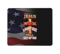 Tappetino per Mouse Jesus Loves The Hell out of You Tappetino Mouse Gaming Portatile Impermeabile Mousepad Forma Rettangolare, per Laptop, Scrivania, Computer, 25x30cm