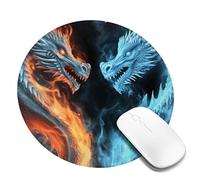 Tappetino per mouse lavabile per computer con base in gomma antiscivolo, draghi di ghiaccio e fuoco, tappetino per mouse per computer portatile, accessori da scrivania, tappetino per mouse da gioco