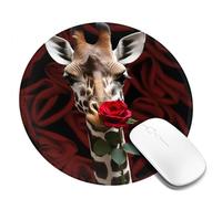 Tappetino per mouse lavabile per computer con base in gomma antiscivolo Giraffe che si baciano fiore Tappetino per mouse per laptop Accessori da scrivania Tappetino per mouse da gioco per tavolo da
