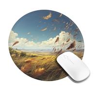 Tappetino per mouse lavabile per computer con base in gomma antiscivolo Il vento soffia piume. Tappetino per mouse per laptop accessori da scrivania tappetino per mouse da gioco per tavolo da ufficio
