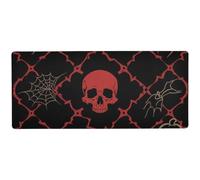 Tappetino per mouse lavabile per computer portatile con teschio rosso horror Halloween per studio lavabile pc tappetino per mouse 80 x 30 cm