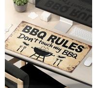Tappetino per mouse Lavoro Divertente Regole del Bbq: non toccare la mia griglia Tappetino per mouse Tappetino da scrivania Tappetino per computer per scrivania