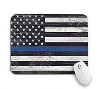 Tappetino per Mouse Law Enforcement Police Support Flag Painted On White Washed Tappetino Mouse Lavabile Impermeabile Tappetino per Il Mouse Antiscivolo, per Casa, Gioco, 25 x 30cm