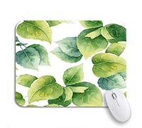 Tappetino per Mouse Leaves Bright Green Leaves Watercolor Pattern Nature Foliage Botanical Tappetino Mouse Portatile Confortevole Tappetino Mouse Piccolo, per Laptop, Casa, 25 x 30cm