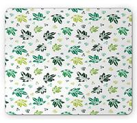 Tappetino per Mouse Leaves Monochrome Style Sketchy Silhouettes On A Plain Background Plants Tappetino Mouse Piccolo Confortevole Mousepad Forma Rettangolare, per Ufficio, Laptop, 25x30cm