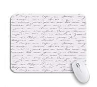 Tappetino per Mouse Letter Abstract Text Pattern Cursive Script Masterpiece Vintage Illegible Tappetino Mouse Gaming Facile da Pulire Mousepad Forma Rettangolare, per Casa, Gioco, 25 x 30cm