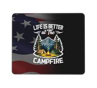 Tappetino per Mouse Life Is Better At The Campfire Tappetino Mouse Gaming Personalizzato Base Antiscivolo in Gomma Sottomano, per Casa, Computer, Gaming, 25x30cm
