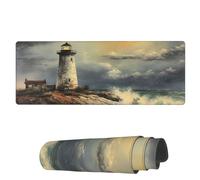 Tappetino Per Mouse Lighthouse Vintage Sea Tappetino Mouse Portatile Mousepad Forma Rettangolare, Per Scrivania, Ufficio, Gaming Mouse, 80x30cm