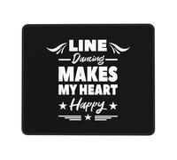Tappetino per Mouse Line Dancing Makes My Heart Happy Tappetino Mouse Base Antiscivolo in Gomma Personalizzato Mousepad Forma Rettangolare, per Gaming, Computer, Ufficio, 25x30cm