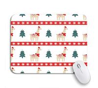 Tappetino per Mouse Llama Christmas Tree And Cute Lama Xmas Hat Sweater Tappetino per Il Mouse Antiscivolo Facile da Pulire Mousepad Forma Rettangolare, per Gaming Mouse, Laptop, 25 x 30cm