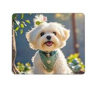 Tappetino per Mouse Lovely Maltese Dog Tappetino per Il Mouse Antiscivolo Lavabile Portatile Mousepad Forma Rettangolare, per Casa, Laptop, Computer, 25x30cm