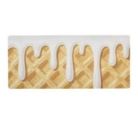 Tappetino per mouse lungo impermeabile a quadri con gelato marrone per scrivere tappetino per mouse impermeabile grande 80 x 30 cm