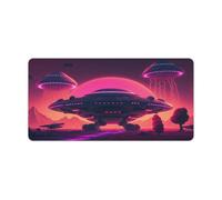 Tappetino per mouse lungo Neon UFO Invasion Extra Large 30x60cm Grande tappetino da scrivania per computer da gioco laptop casa ufficio viaggi