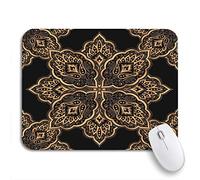 Tappetino per Mouse Luxury Flower Royal Pattern Gold Black Mandala for Yoga Tappetino per Il Mouse Antiscivolo Lavabile Tappetino Mouse Pad, per Gioco, Computer, 25 x 30cm