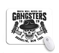 Tappetino per Mouse Mafia Emblem Label Gangster Skull in Fedora Hat Tappetino Mouse Gaming Personalizzato Base Antiscivolo in Gomma Tappetino Mouse, per Computer, Gaming Mouse, 25 x 30cm