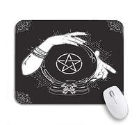 Tappetino Per Mouse Magic Crystal Ball Pentagram Star In Hands Of Fortune Tappetino Per Il Mouse Antiscivolo Facile Da Pulire Impermeabile Tappetini Mouse, Per Computer, Ufficio, 25 x 30cm